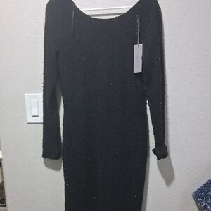 Jennifer Lopez Black Long Sleeve Dress